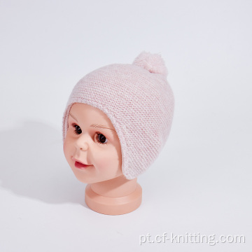 Chapéu de gorro de malha de camada dupla para crianças no inverno